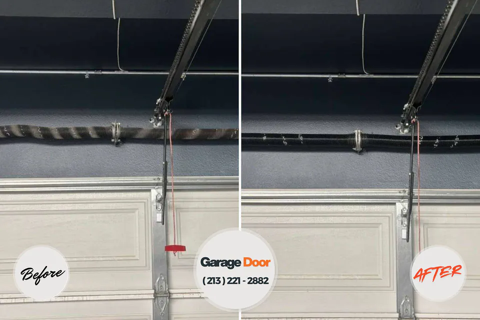 Before and after: garage door repair Rio Grande City, TX